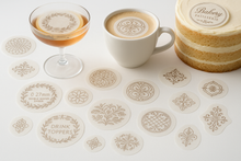Load image into Gallery viewer, 0.27 mm edible wafer sheet drink toppers lay flat and for burnaway cake