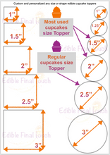 Load image into Gallery viewer, Edible Cupcake Toppers - Custom Cookie Decorations Canada