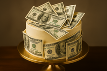 Load image into Gallery viewer, Luxury cake with edible $100 dollar bill icing sheet decoration