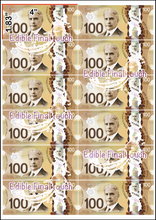 Load image into Gallery viewer, Edible $100 Canadian Bill Cake Topper - Money Theme Decorations