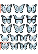 Load image into Gallery viewer, Set of large blue monarch-style edible butterflies