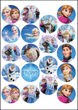 Load image into Gallery viewer, Frozen Edible Cupcake Toppers - Elsa Anna Olaf Decorations
