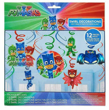 Load image into Gallery viewer, PJ Masks Hanging Swirl Birthday Party Decorations Canada - Complete Set