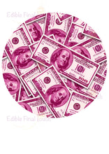 Load image into Gallery viewer, Edible pink cash bills decoration for money themed birthday