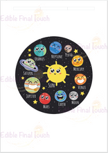 Load image into Gallery viewer, Edible Solar System Cake Topper - Space Theme Birthday