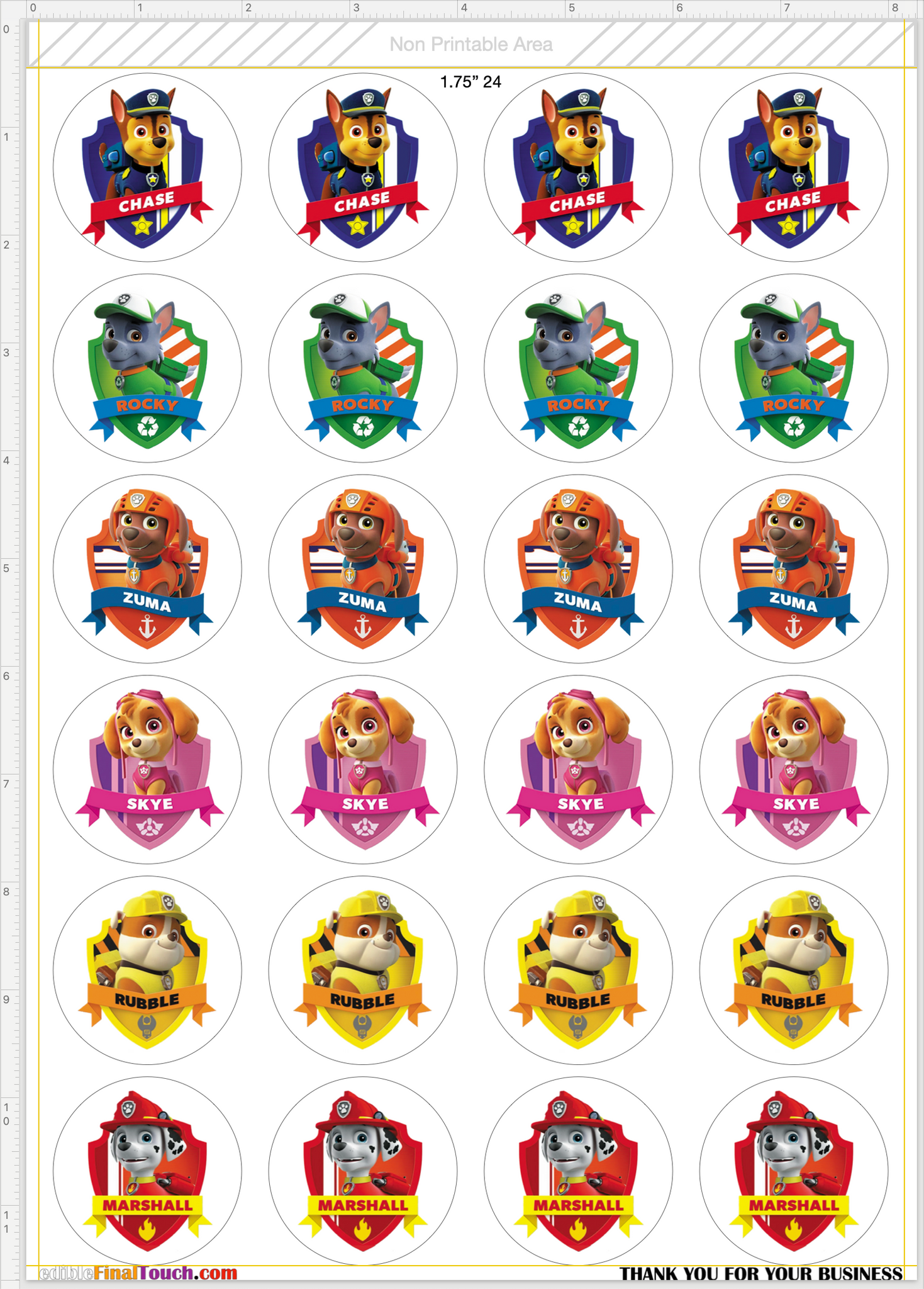 Edible Paw Patrol Cupcake toppers – Edible Final Touch edible-paw-patrol-cupcake-toppers-edible-final-touch