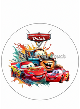 Load image into Gallery viewer, cartoon cars and colorful design on a white background
