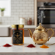 Load image into Gallery viewer, Mielbrut Saffron Honey — Raw Quebec Honey Infused with Persian Saffron
