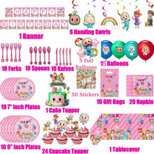 Load image into Gallery viewer, JJ Coco Melon (Pink) Birthday Party Theme Decorations Set
