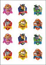 Load image into Gallery viewer, Edible Paw Patrol Cupcake toppers
