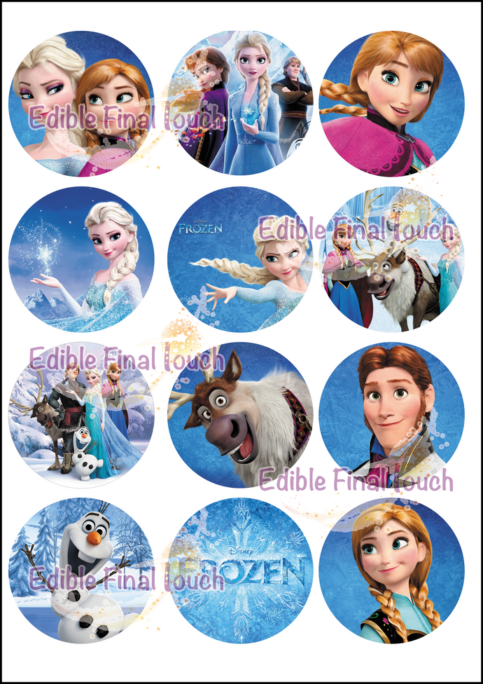 Edible Frozen Cupcake Toppers